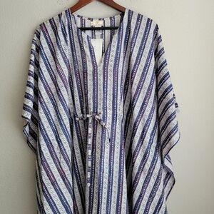 Anokhi Stripe Drawstring Kaftan Free Size NWT